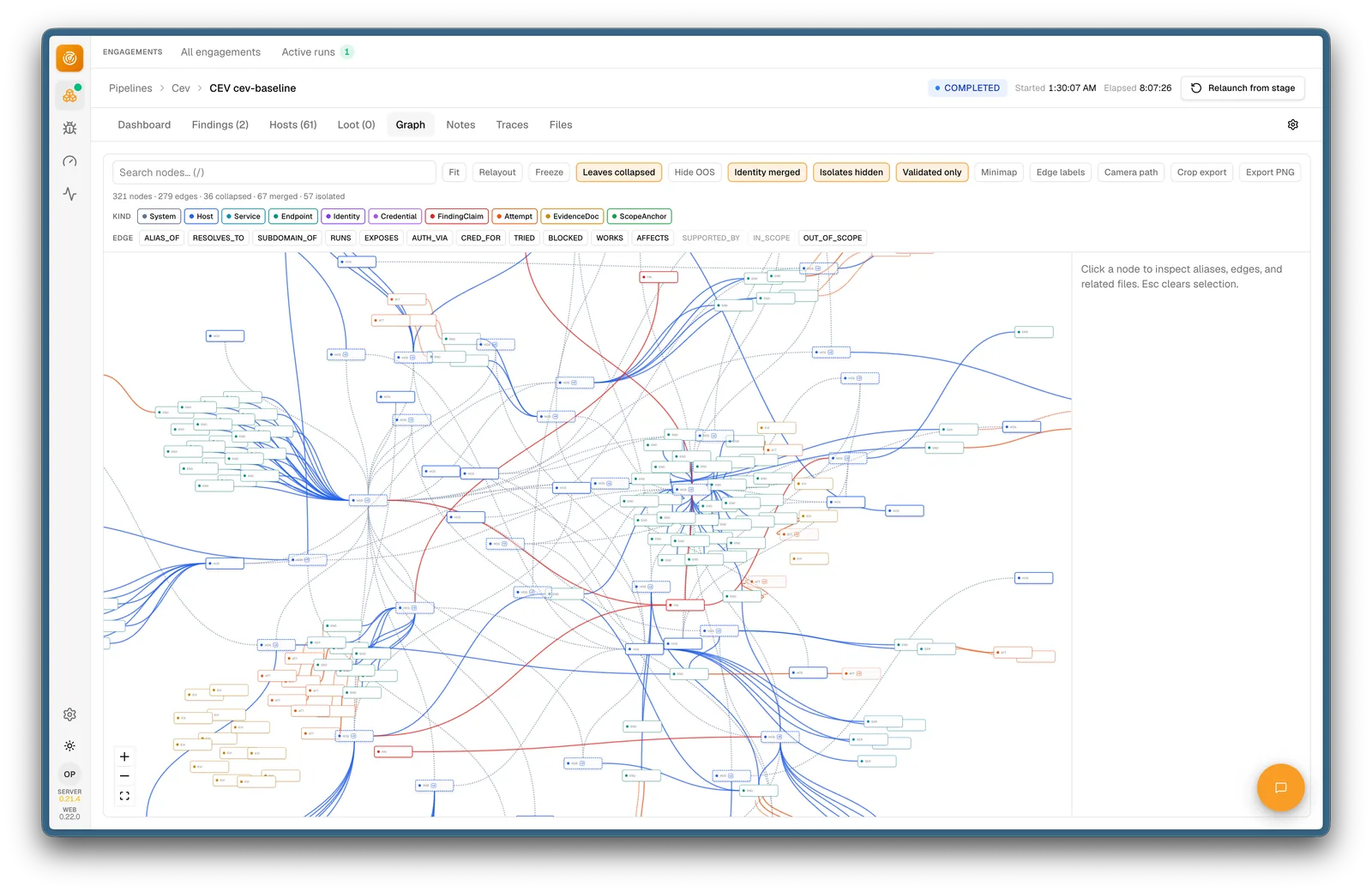 Aludra knowledge graph mapping hosts, identities, credentials, and validated attack paths
