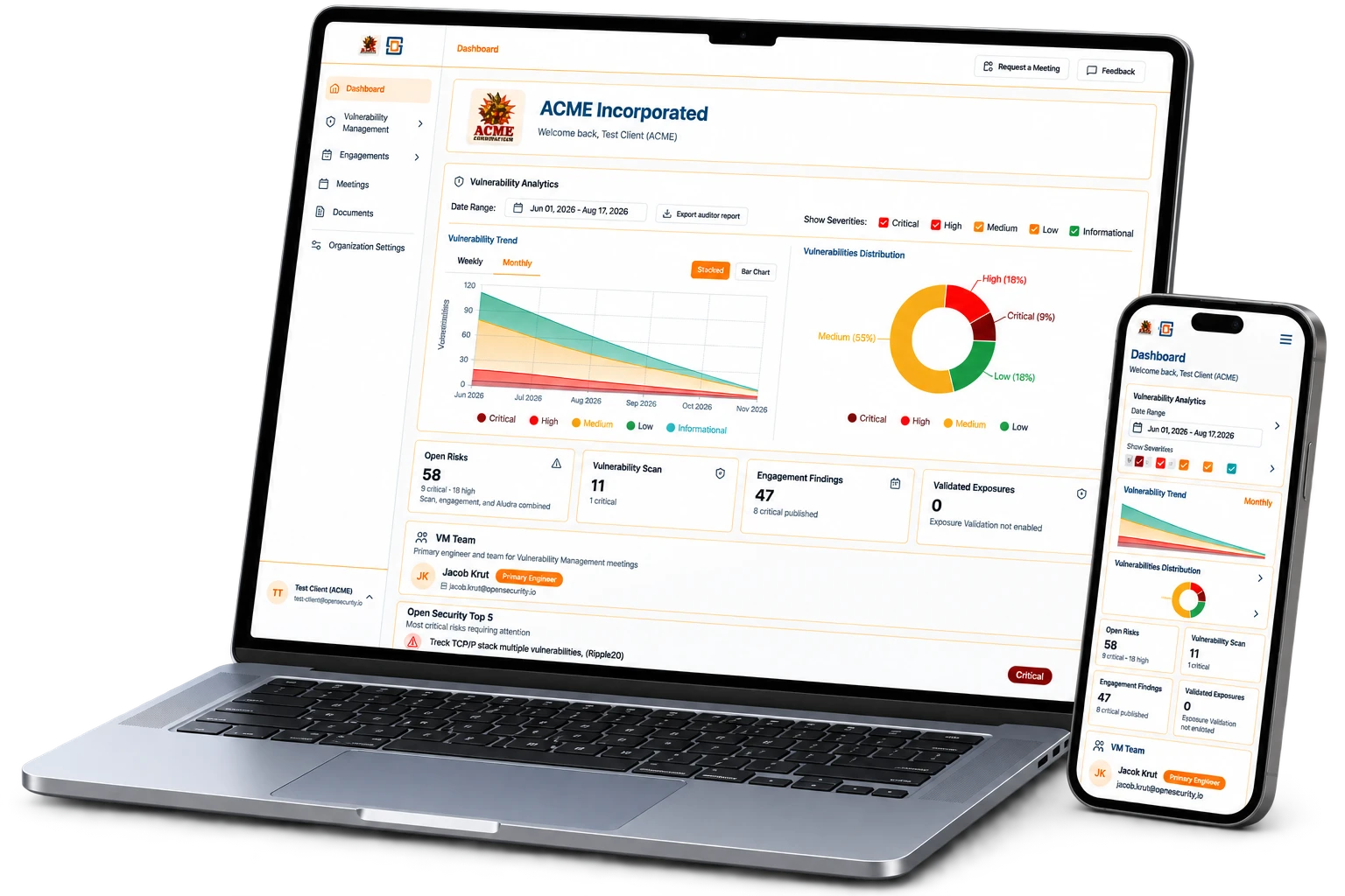 Open Security Portal shown on a laptop and phone