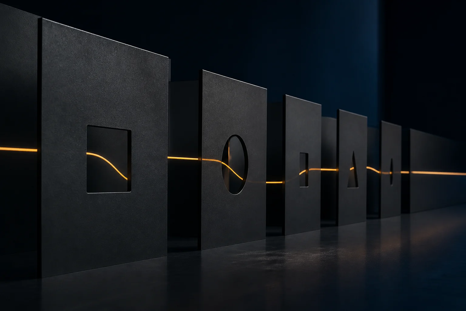 A precise illuminated path through layered structure, representing controlled validation of an attack path